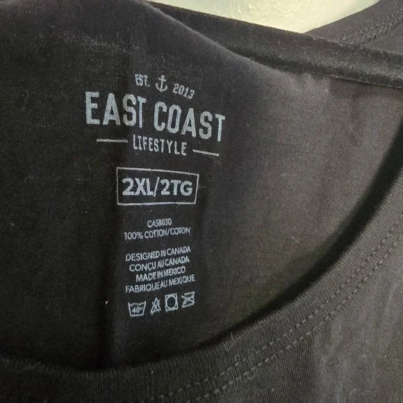 🆕️ NWT - East Coast Lifestyle Black Graphic Tank Top Men's 2XL 2TG Cotton - Picture 2 of 8
